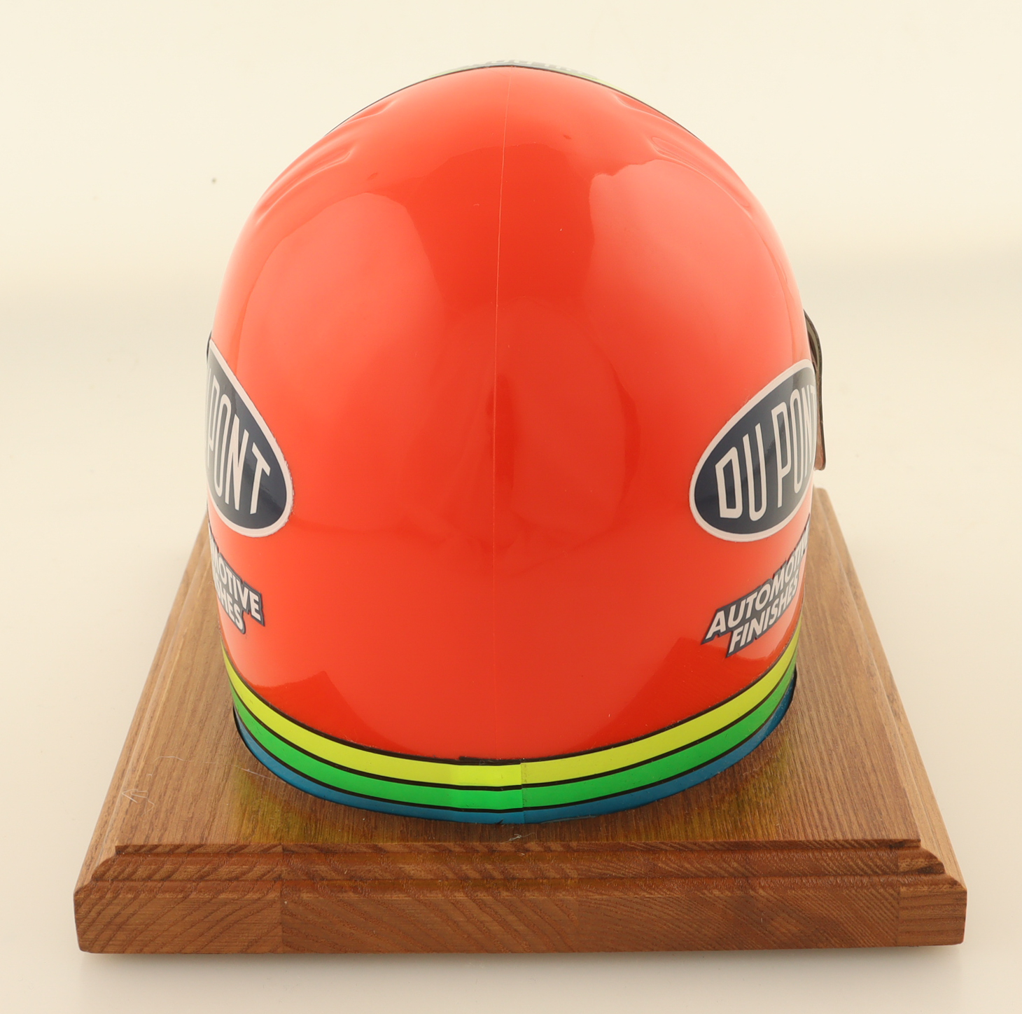 Jeff Gordon Signed Dupont Mini Racing Helmet With Display Base (UDA) at PristineAuction.com Jeff Gordon Signed Dupont Mini Racing Helmet With Display Base (UDA) at PristineAuction.com