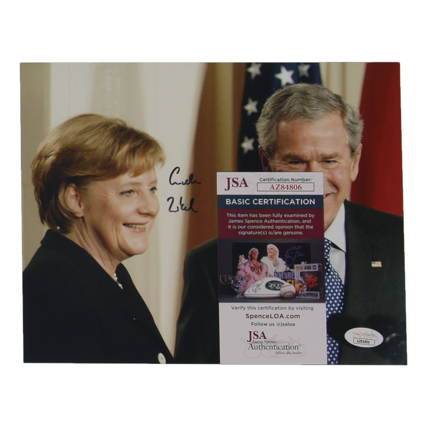Angela Merkel Signed 8x10 Photo (JSA) at PristineAuction.com Angela Merkel Signed 8x10 Photo (JSA) at PristineAuction.com