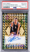 Victor Wembanyama 2023-24 Finest Flashback Autographs Gold Geometric Refractors #FLAVW RC #/50 (PSA 10) at PristineAuction.com