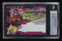 Caleb Williams 2022 Pro Set Metal Power Surge Pre-Production Proof Mojo Pink #NNO #1/1 RC (Leaf) at PristineAuction.com