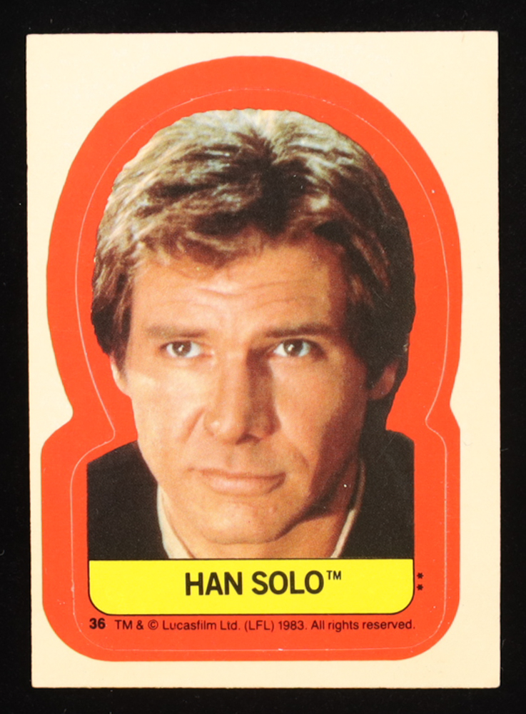 Han Solo 1983 Topps Star Wars Return of the Jedi Stickers #36 at PristineAuction.com Han Solo 1983 Topps Star Wars Return of the Jedi Stickers #36 at PristineAuction.com