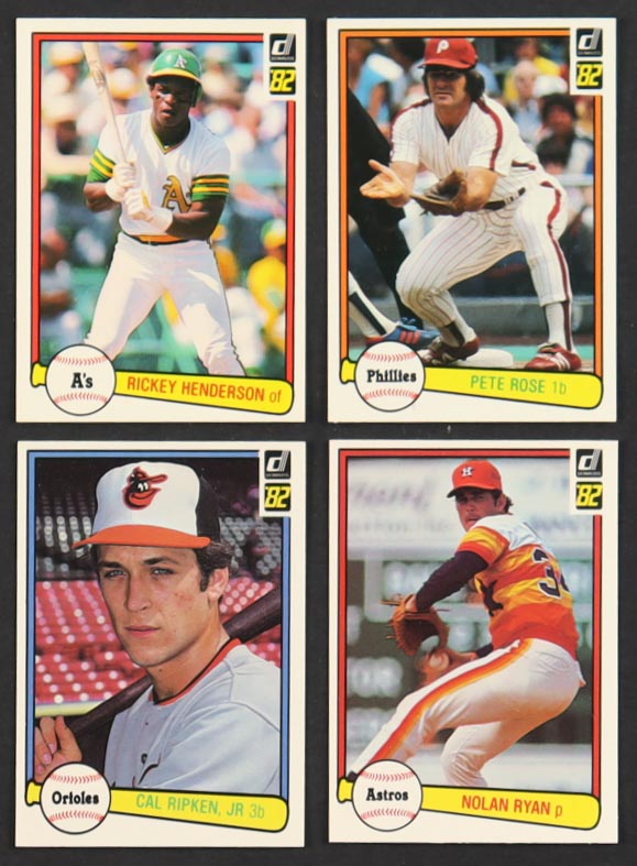 1982 Donruss Complete Set of (660) Baseball Cards with Cal Ripken Jr. RC #405, Nolan Ryan #419, Rickey Henderson #113, Pete Rose #168 at PristineAuction.com 1982 Donruss Complete Set of (660) Baseball Cards with Cal Ripken Jr. RC #405, Nolan Ryan #419, Rickey Henderson #113, Pete Rose #168 at PristineAuction.com