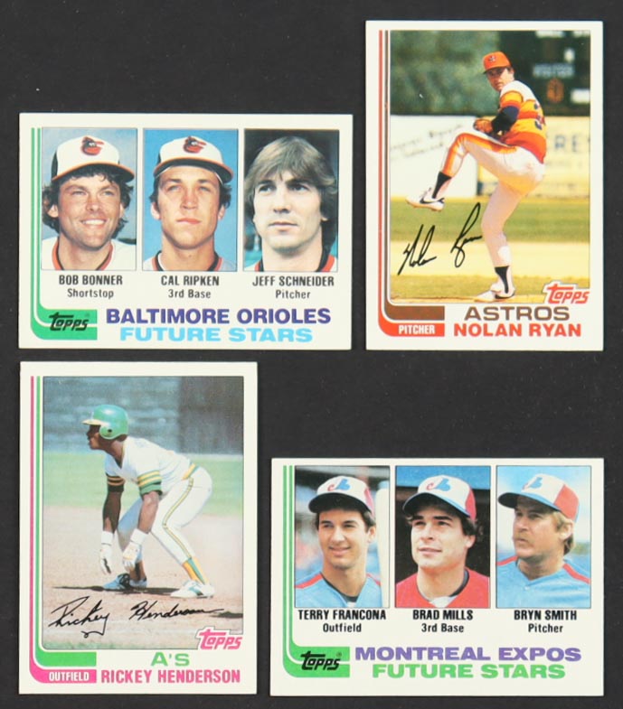 1982 Topps Baseball Complete Set of (792) Cards with Bob Bonner RC / Cal Ripken RC / Jeff Schneider RC #21, Nolan Ryan #90, Rickey Henderson #610, Dave Stewart #213 RC at PristineAuction.com 1982 Topps Baseball Complete Set of (792) Cards with Bob Bonner RC / Cal Ripken RC / Jeff Schneider RC #21, Nolan Ryan #90, Rickey Henderson #610, Dave Stewart #213 RC at PristineAuction.com