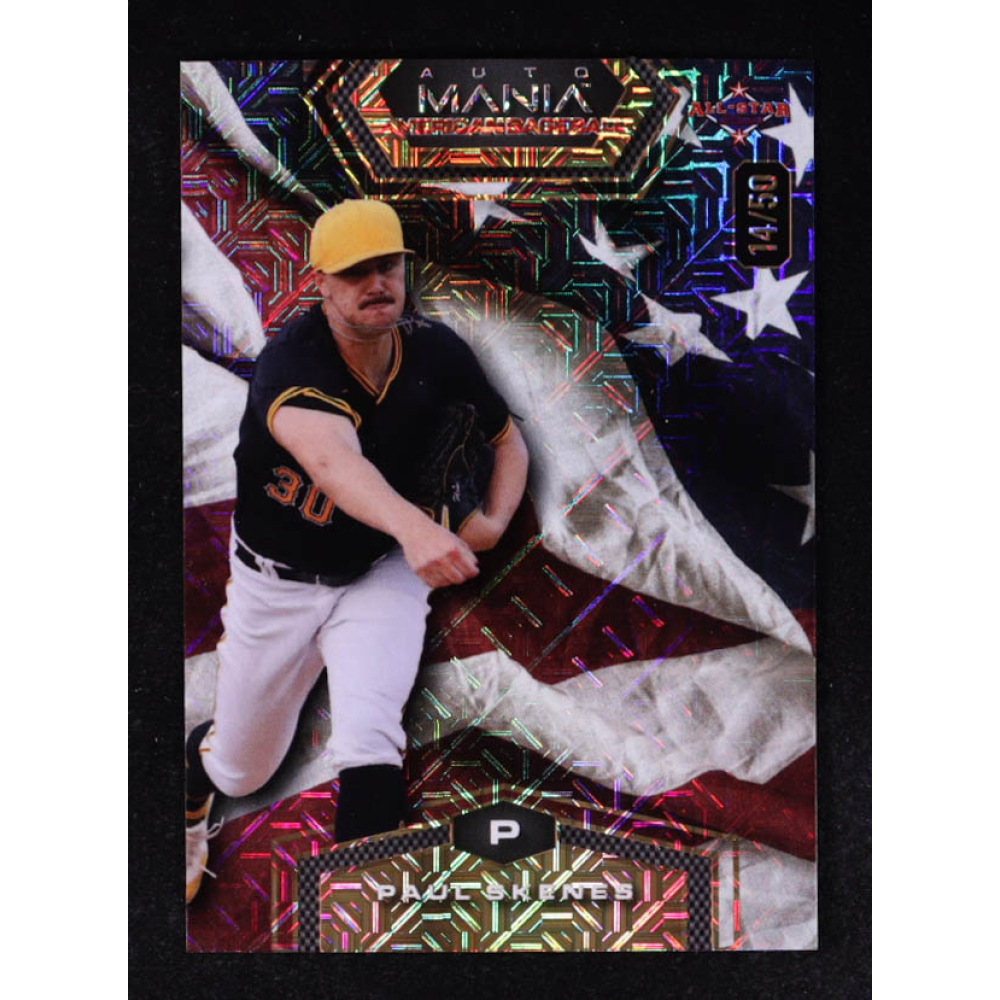 Paul Skenes 2024 Wild Card Auto Mania American Baseball American Flag Mojo #AMAH-PS2 #14/50 RC at PristineAuction.com