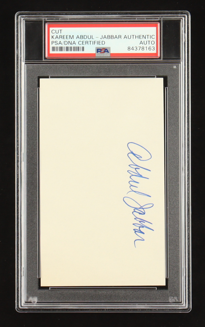 Kareem Abdul-Jabbar Signed Cut (PSA) at PristineAuction.com Kareem Abdul-Jabbar Signed Cut (PSA) at PristineAuction.com