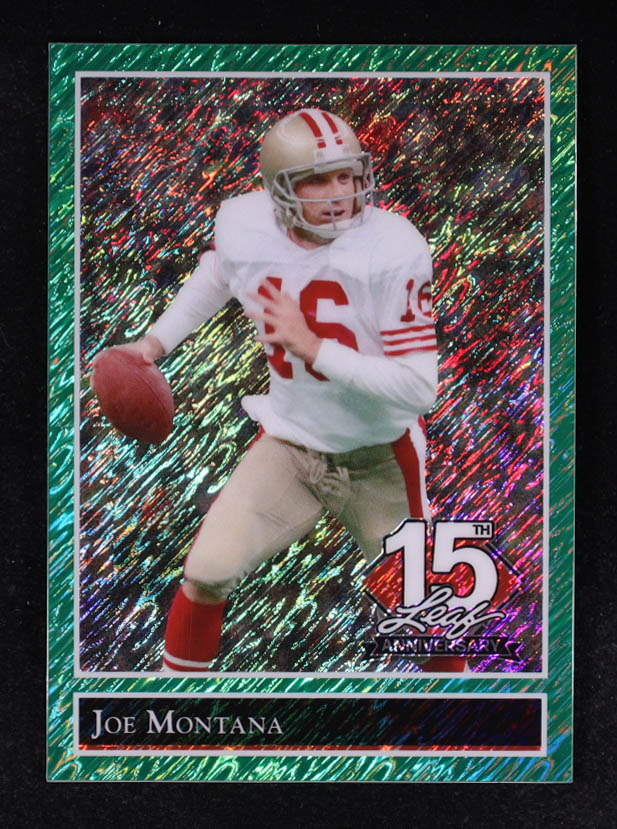 Joe Montana 2025 Leaf 15th Anniversary Gold Leaf Stars '92 Green Shimmer #92B82 #6/6 at PristineAuction.com Joe Montana 2025 Leaf 15th Anniversary Gold Leaf Stars '92 Green Shimmer #92B82 #6/6 at PristineAuction.com