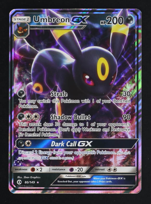 Umbreon GX 2017 Pokemon Sun and Moon #80 at PristineAuction.com Umbreon GX 2017 Pokemon Sun and Moon #80 at PristineAuction.com