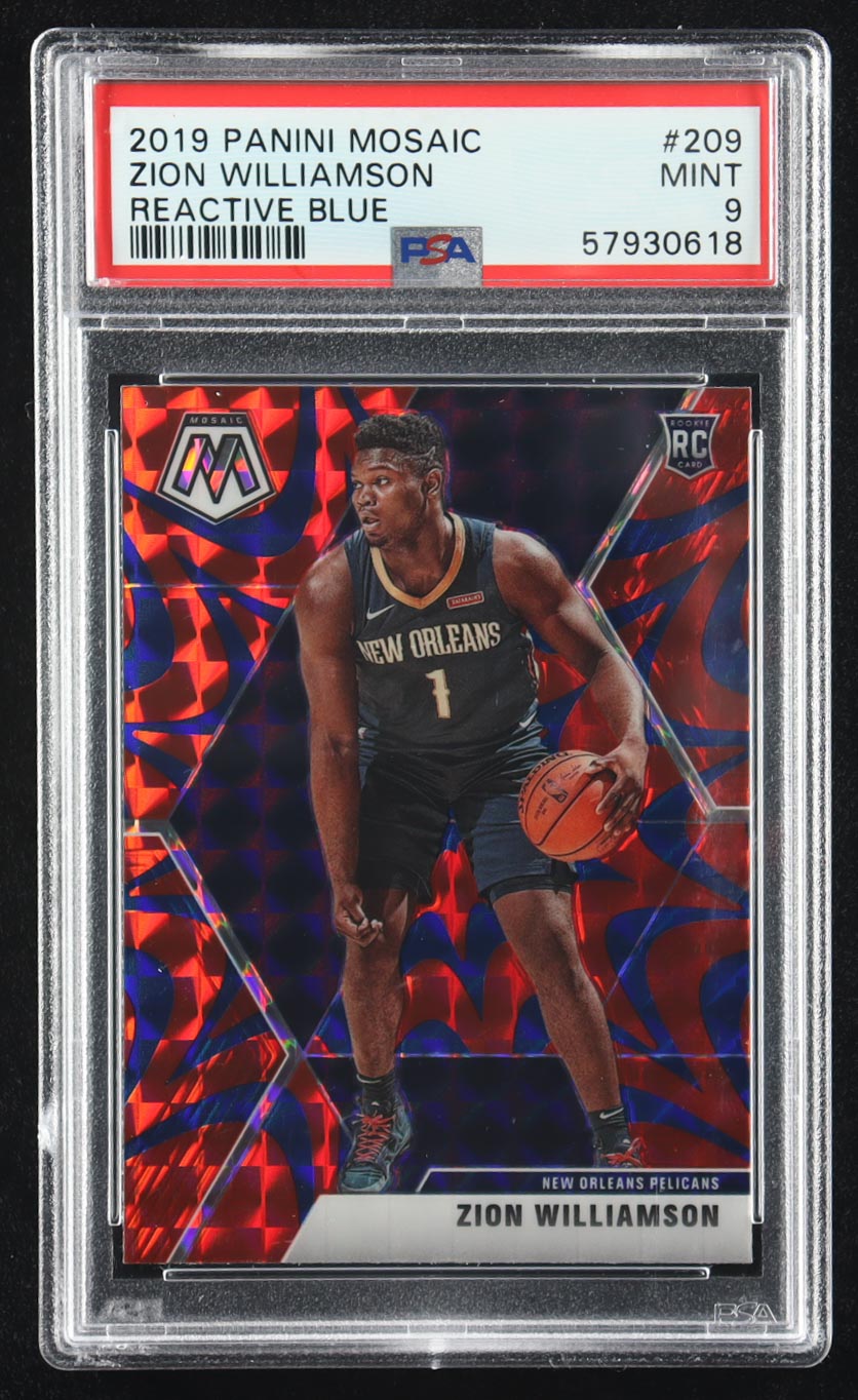 Zion Williamson 2019-20 Panini Mosaic Mosaic Reactive Blue #209 RC (PSA 9) at PristineAuction.com Zion Williamson 2019-20 Panini Mosaic Mosaic Reactive Blue #209 RC (PSA 9) at PristineAuction.com