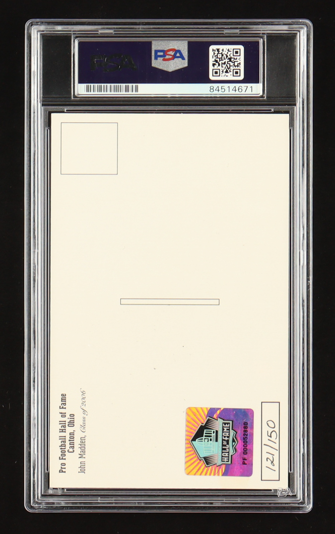 John Madden Signed LE 2006 Hall Of Fame Postcard (PSA) at PristineAuction.com John Madden Signed LE 2006 Hall Of Fame Postcard (PSA) at PristineAuction.com