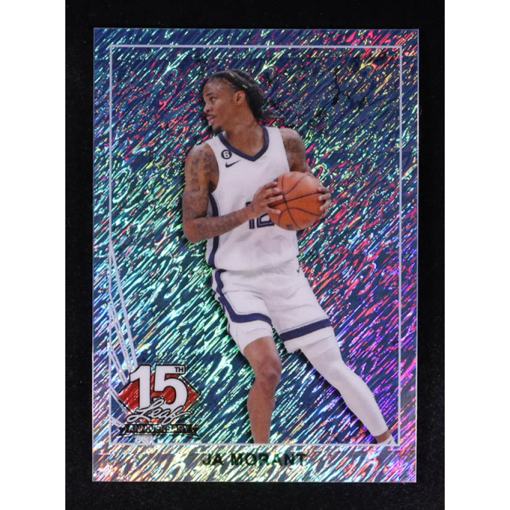 Ja Morant 2025 Leaf 15th Anniversary '90 Platinum Blue #90B72 #5/5 at PristineAuction.com