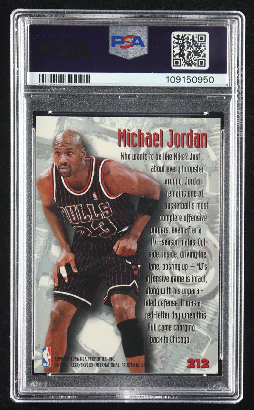 Michael Jordan 1995-96 Metal #212 NB (PSA 9) at PristineAuction.com Michael Jordan 1995-96 Metal #212 NB (PSA 9) at PristineAuction.com