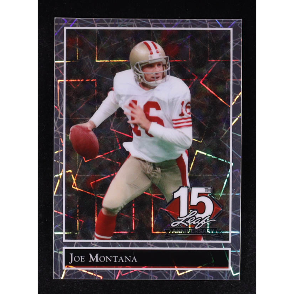 Joe Montana 2025 Leaf 15th Anniversary Gold Leaf Stars '92 Silver Laser #92B82 #06/15 at PristineAuction.com