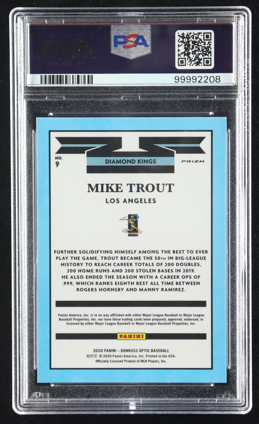 Mike Trout 2020 Donruss Optic Lime Green #9 DK (PSA 10) at PristineAuction.com Mike Trout 2020 Donruss Optic Lime Green #9 DK (PSA 10) at PristineAuction.com