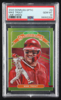 Mike Trout 2020 Donruss Optic Lime Green #9 DK (PSA 10) at PristineAuction.com