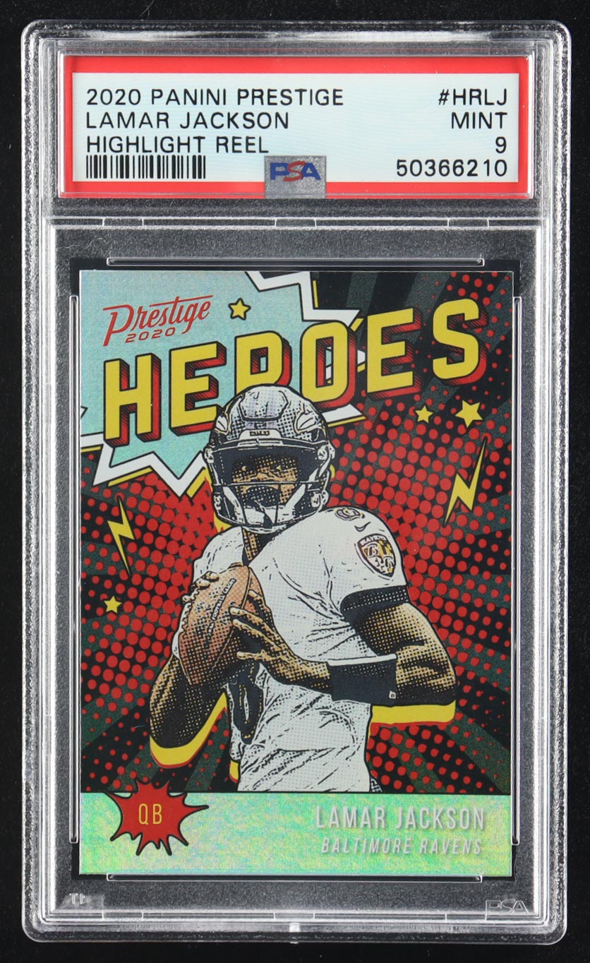 Lamar Jackson 2020 Prestige Heroes #4 (PSA 9) at PristineAuction.com Lamar Jackson 2020 Prestige Heroes #4 (PSA 9) at PristineAuction.com