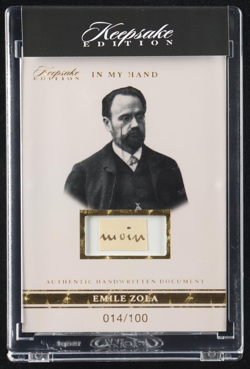 Emile Zola 2024 Keepsake Edition In My Hand #39 #14/100 at PristineAuction.com Emile Zola 2024 Keepsake Edition In My Hand #39 #14/100 at PristineAuction.com
