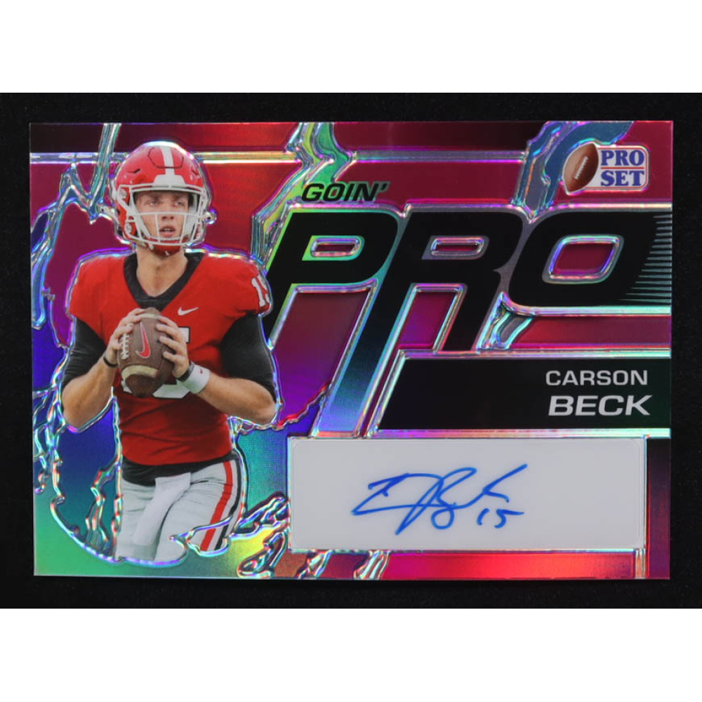 Carson Beck 2023 Leaf Pro Set Goin' Pro Magenta Autographs #GPCB1 #4/10 RC at PristineAuction.com