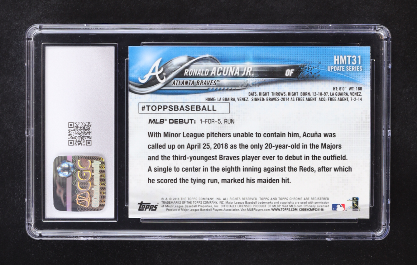 Ronald Acuna 2018 Topps Chrome Update #HMT31 RC (CGC 10) at PristineAuction.com Ronald Acuna 2018 Topps Chrome Update #HMT31 RC (CGC 10) at PristineAuction.com