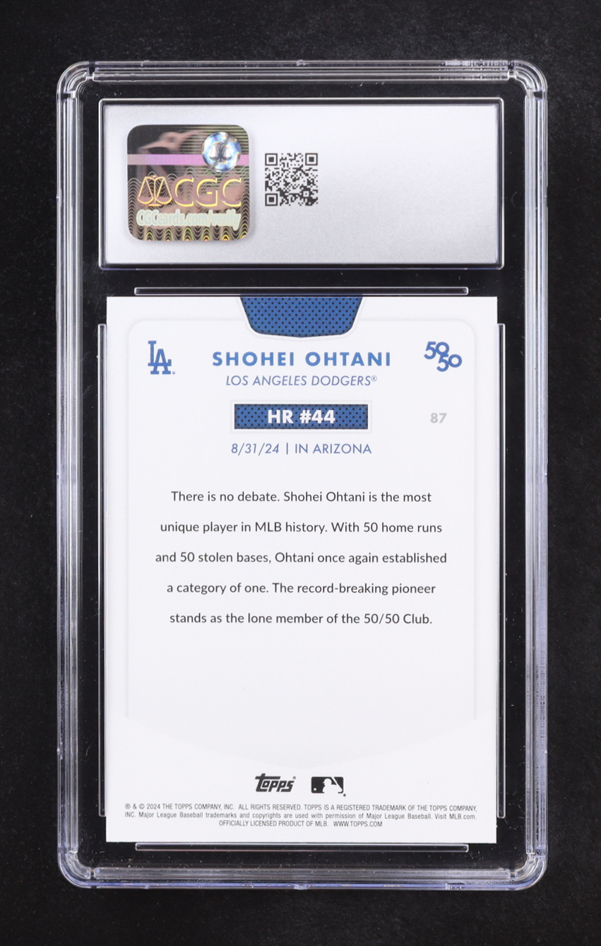 Shohei Ohtani 2024 Topps 50/50 #87 (CGC 10) at PristineAuction.com Shohei Ohtani 2024 Topps 50/50 #87 (CGC 10) at PristineAuction.com
