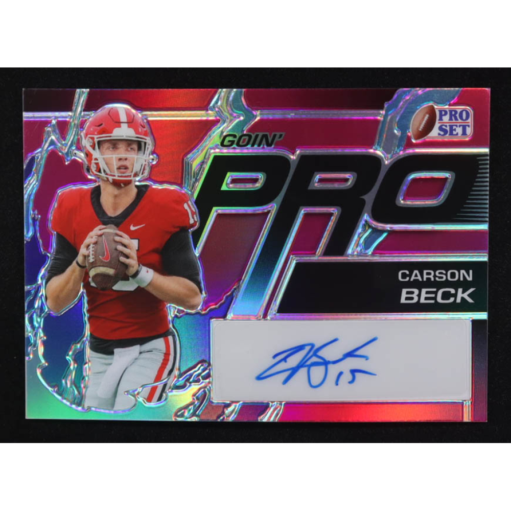 Carson Beck 2023 Leaf Pro Set Goin' Pro Magenta Autographs #GPCB1 #9/10 RC at PristineAuction.com