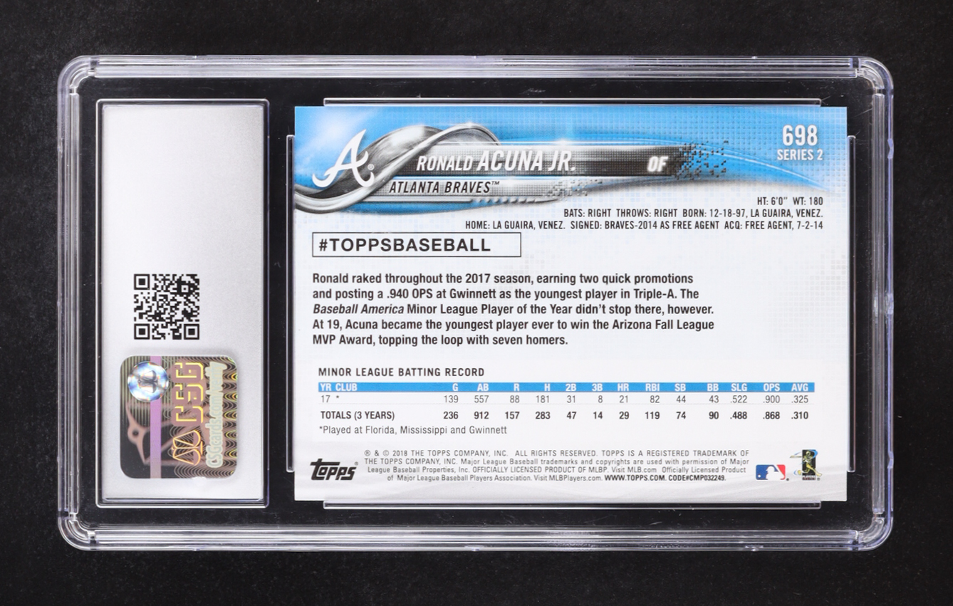 Ronald Acuna 2018 Topps All Star Game Silver #698B RC (CSG 10) at PristineAuction.com Ronald Acuna 2018 Topps All Star Game Silver #698B RC (CSG 10) at PristineAuction.com