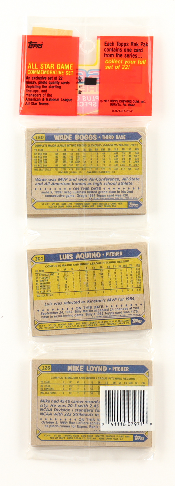 1987 Topps Baseball Rack Pack with (49) Cards at PristineAuction.com 1987 Topps Baseball Rack Pack with (49) Cards at PristineAuction.com