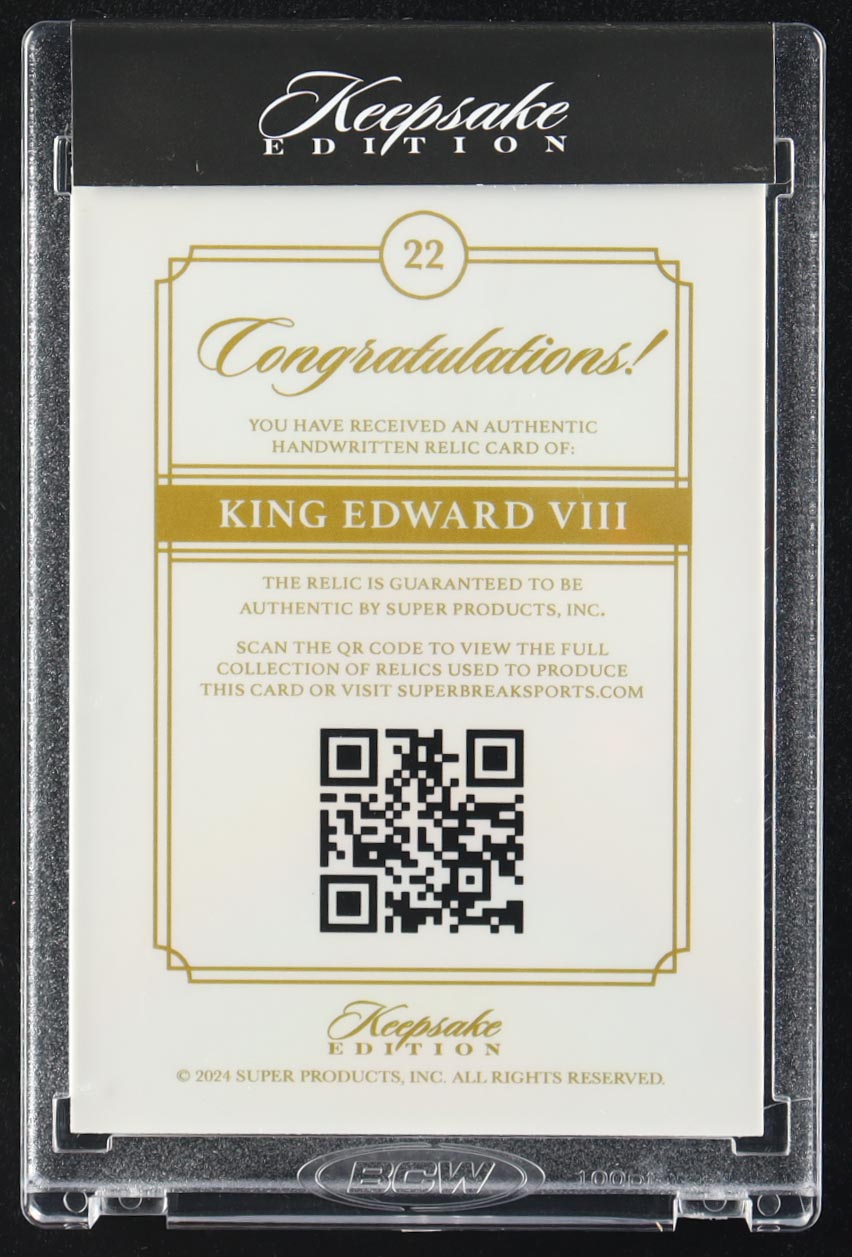 King Edward VIII 2024 Keepsake Edition In My Hand #22 #31/100 at PristineAuction.com King Edward VIII 2024 Keepsake Edition In My Hand #22 #31/100 at PristineAuction.com