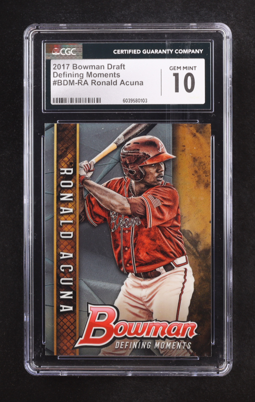Ronald Acuna 2017 Bowman Chrome Draft Defining Moments #BDMRA RC (CGC 10) at PristineAuction.com Ronald Acuna 2017 Bowman Chrome Draft Defining Moments #BDMRA RC (CGC 10) at PristineAuction.com