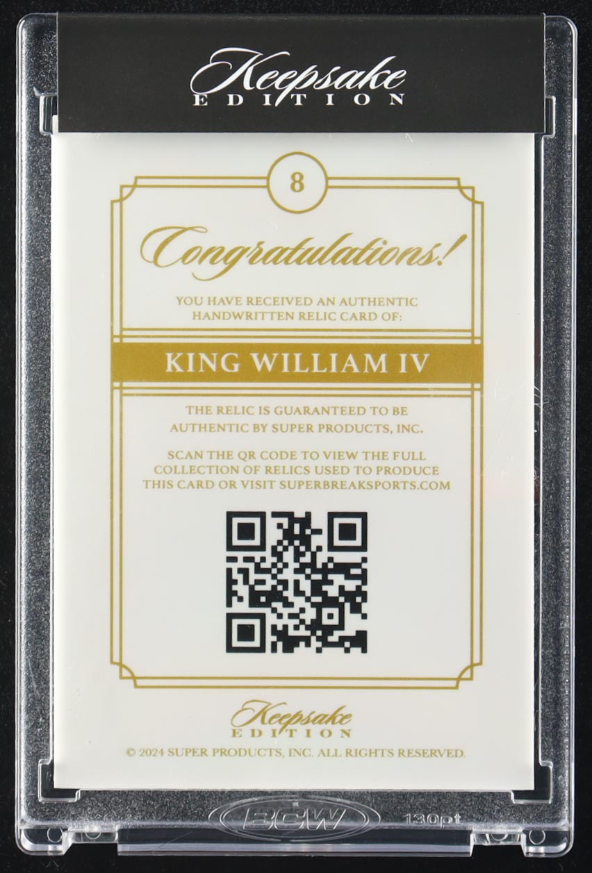 King William IV 2024 Keepsake Edition In My Hand #8 #4/100 at PristineAuction.com King William IV 2024 Keepsake Edition In My Hand #8 #4/100 at PristineAuction.com