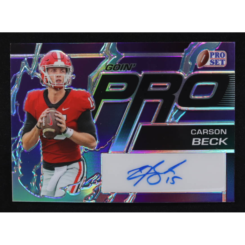 Carson Beck 2023 Leaf Pro Set Goin' Pro Purple Autographs #GPCB1 #3/15 RC at PristineAuction.com