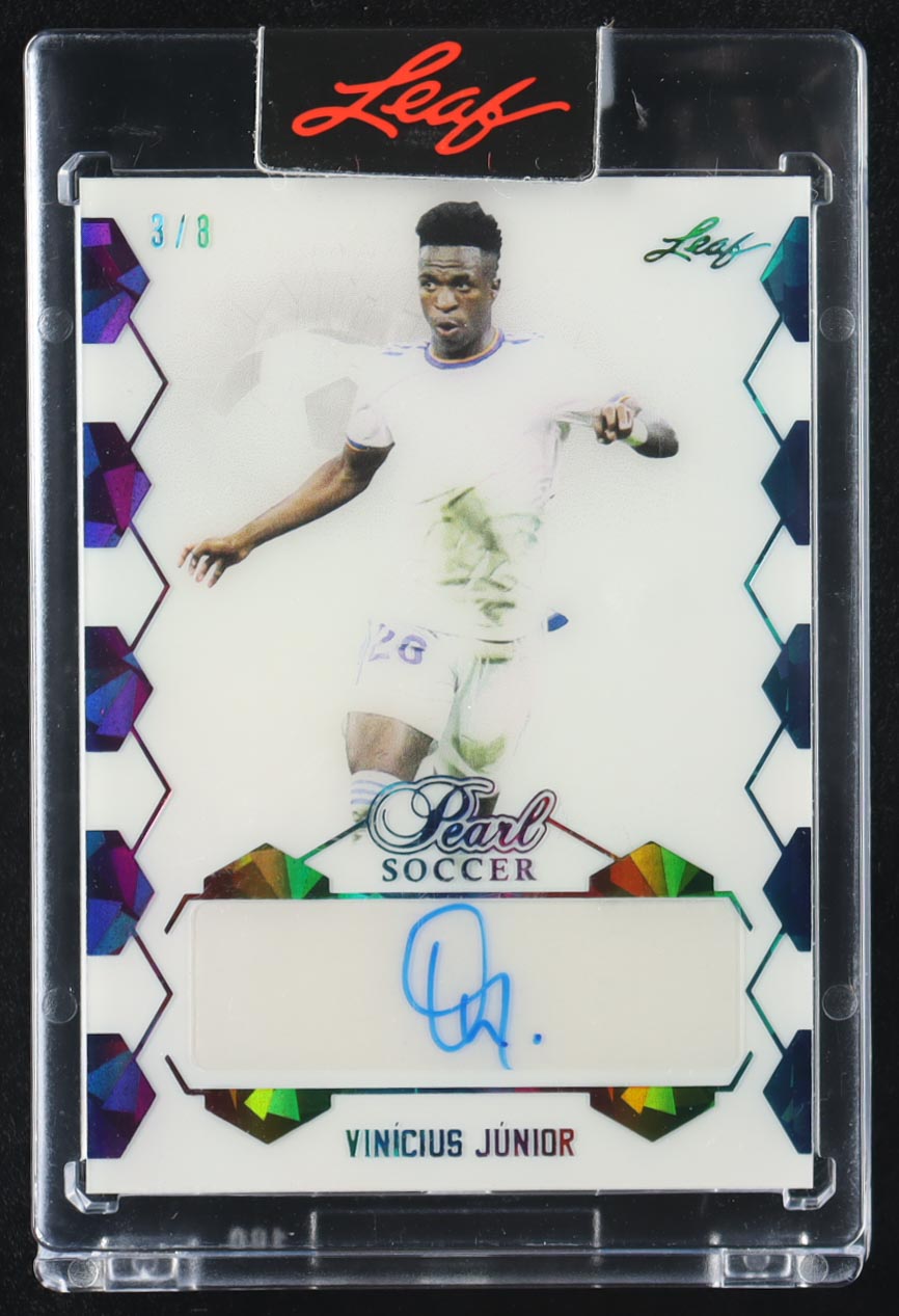 Vinicius Junior 2021-22 Leaf Pearl Soccer Autographs #PSCVJ1 #3/8 at PristineAuction.com Vinicius Junior 2021-22 Leaf Pearl Soccer Autographs #PSCVJ1 #3/8 at PristineAuction.com