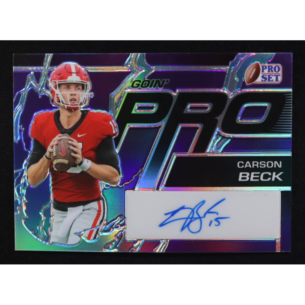 Carson Beck 2023 Leaf Pro Set Goin' Pro Purple Autographs #GPCB1 #4/15 RC at PristineAuction.com