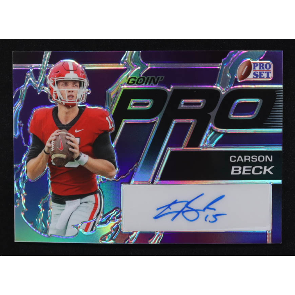 Carson Beck 2023 Leaf Pro Set Goin' Pro Purple Autographs #GPCB1 #8/15 RC at PristineAuction.com