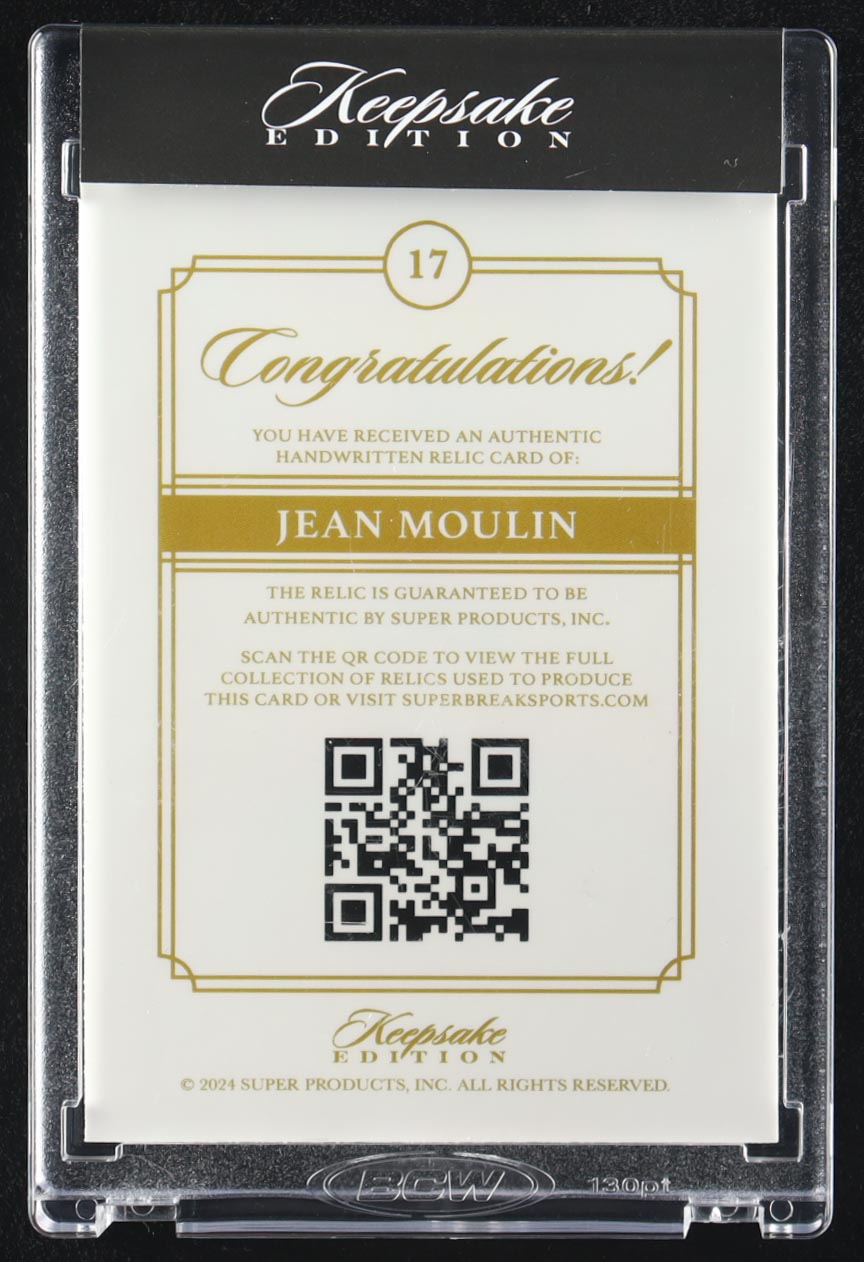 Jean Moulin 2024 Keepsake Edition In My Hand #17 #44/100 at PristineAuction.com Jean Moulin 2024 Keepsake Edition In My Hand #17 #44/100 at PristineAuction.com
