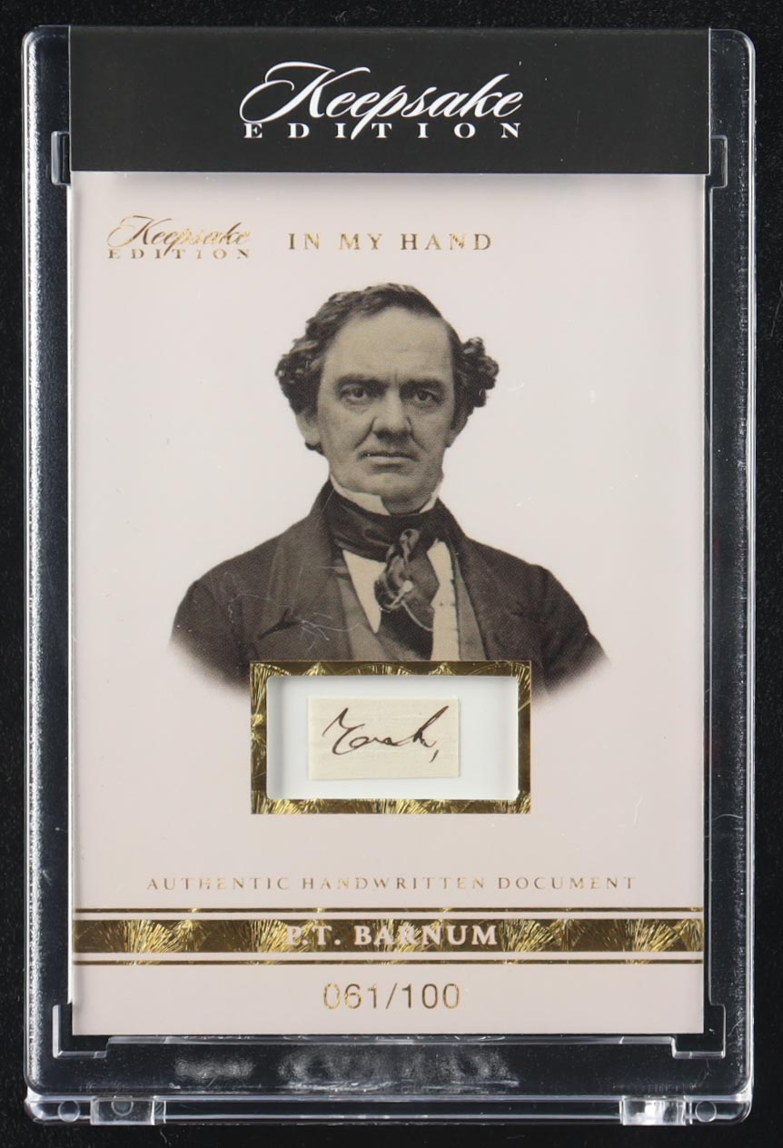 P.T. Barnum 2024 Keepsake Edition In My Hand #19 #61/100 at PristineAuction.com P.T. Barnum 2024 Keepsake Edition In My Hand #19 #61/100 at PristineAuction.com