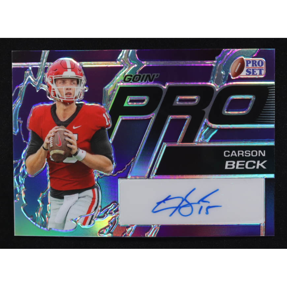 Carson Beck 2023 Leaf Pro Set Goin' Pro Purple Autographs #GPCB1 #11/15 RC at PristineAuction.com