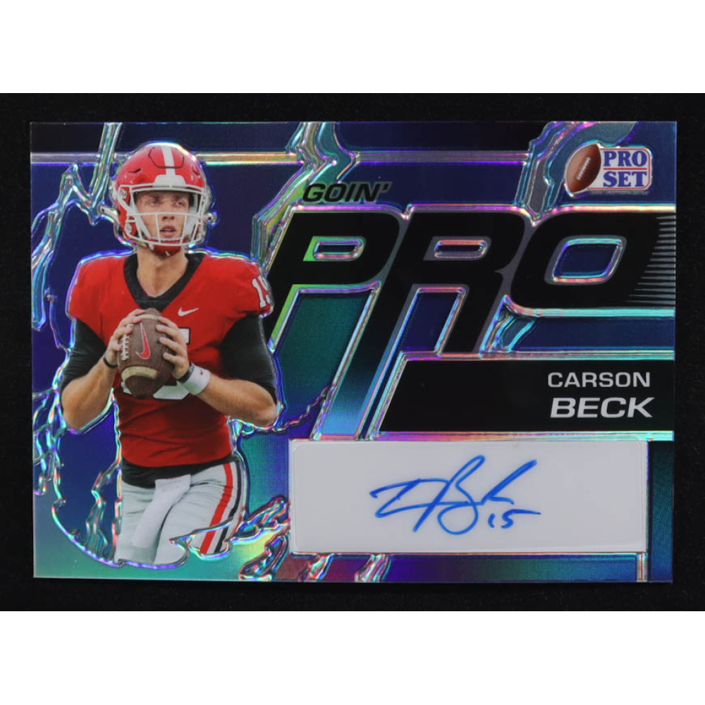 Carson Beck 2023 Leaf Pro Set Goin' Pro Blue Autographs #GPCB1 #3/20 RC at PristineAuction.com