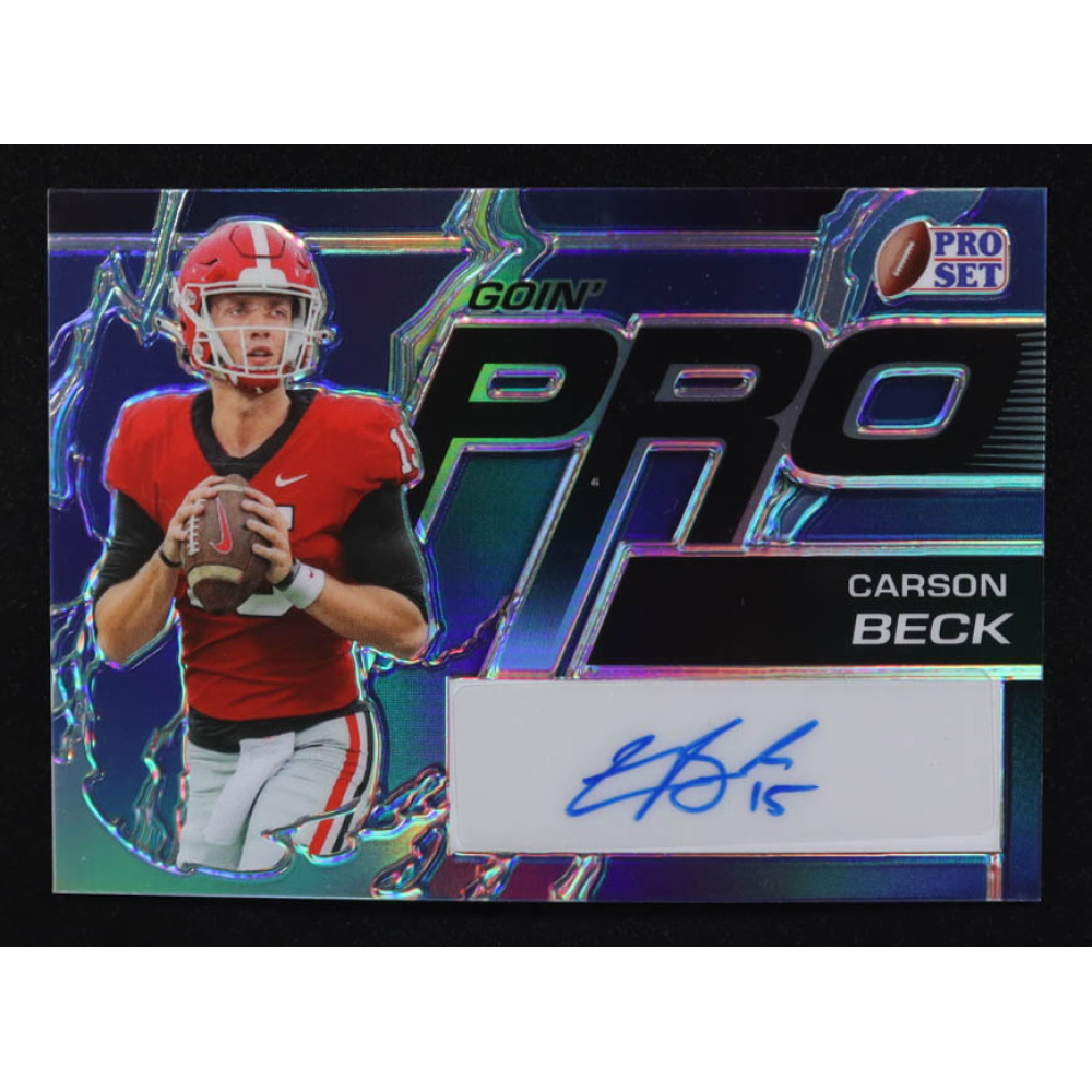 Carson Beck 2023 Leaf Pro Set Goin' Pro Blue Autographs #GPCB1 #6/20 RC at PristineAuction.com