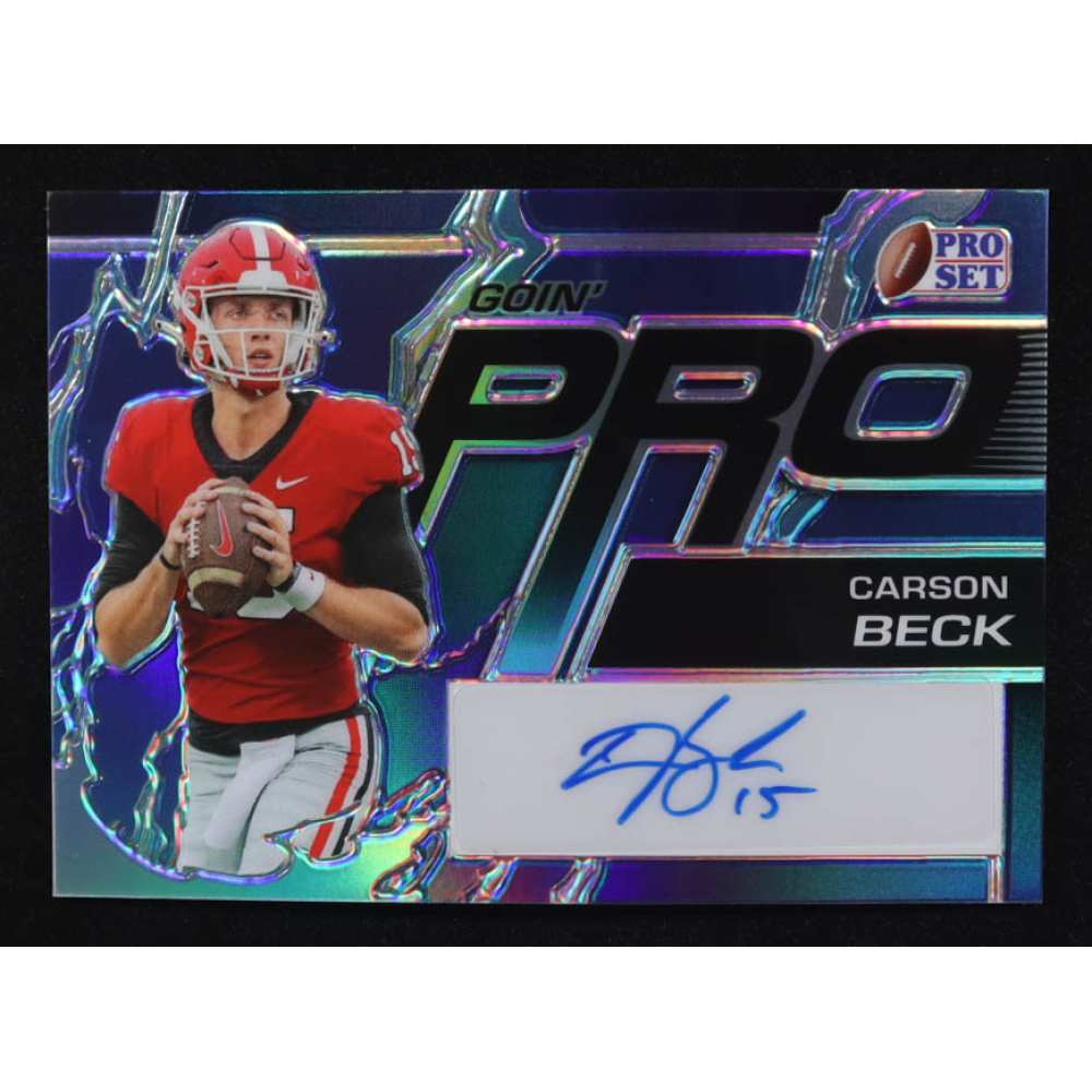 Carson Beck 2023 Leaf Pro Set Goin' Pro Blue Autographs #GPCB1 #7/20 RC at PristineAuction.com