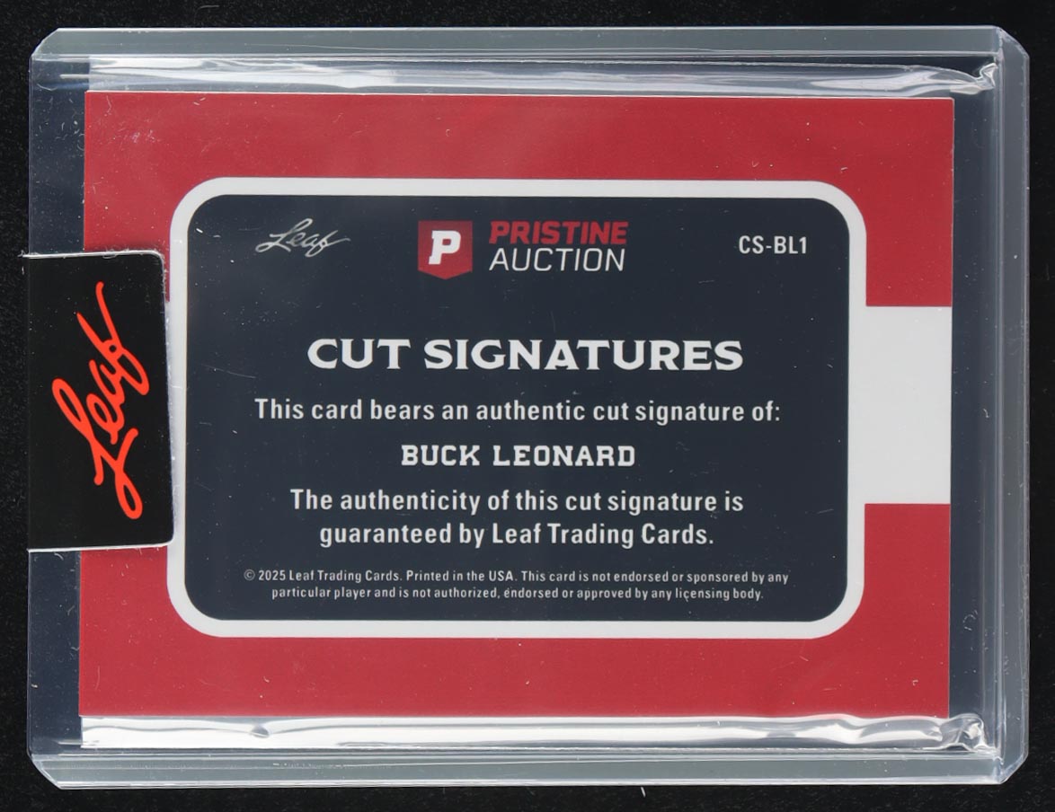 Buck Leonard 2025 Leaf Pristine Auction Collection Cut Signatures #CSBL1 at PristineAuction.com Buck Leonard 2025 Leaf Pristine Auction Collection Cut Signatures #CSBL1 at PristineAuction.com