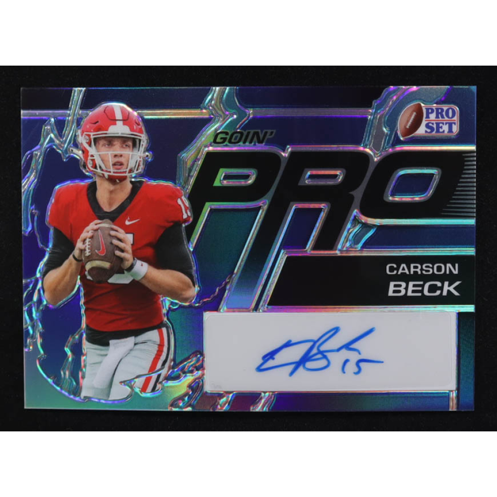 Carson Beck 2023 Leaf Pro Set Goin' Pro Blue Autographs #GPCB1 #11/20 RC at PristineAuction.com