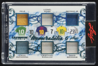 Pel&eacute; / Diego Maradona / Lionel Messi / Cristiano Ronaldo / Neymar Jr. / David Beckham 2021 Leaf Ultimate Sports Ultimate Memorabilia 6 Platinum Spectrum #UM609 #3/6 at PristineAuction.com