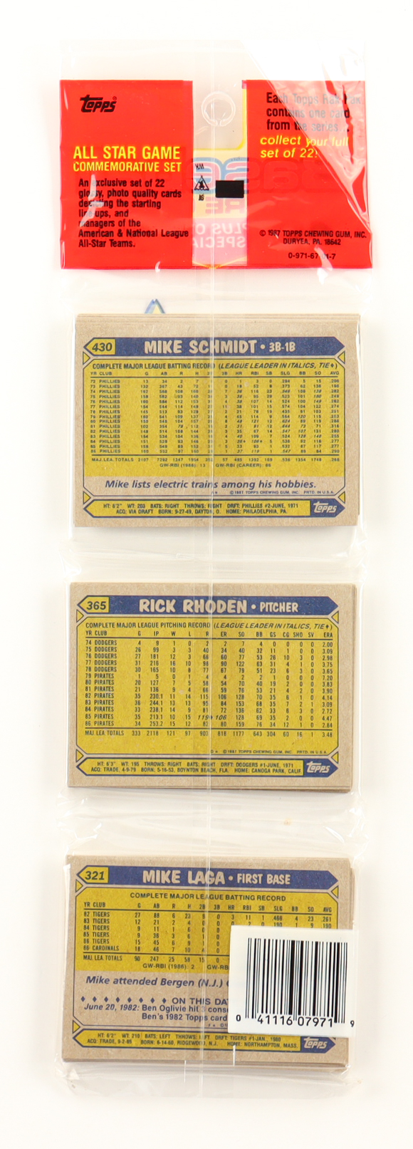 1987 Topps Baseball Rack Pack with (49) Cards at PristineAuction.com 1987 Topps Baseball Rack Pack with (49) Cards at PristineAuction.com