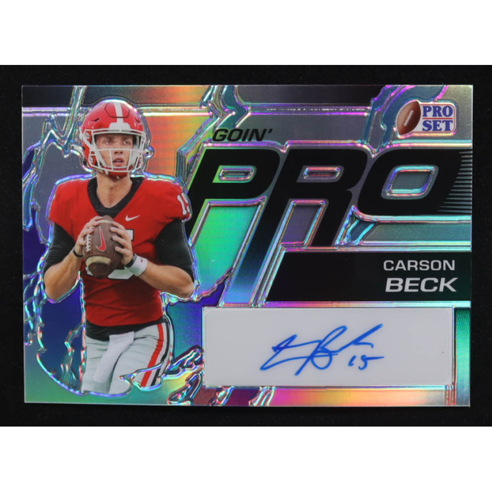 Carson Beck 2023 Leaf Pro Set Goin' Pro Silver Autographs #GPCB1 #6/25 RC at PristineAuction.com