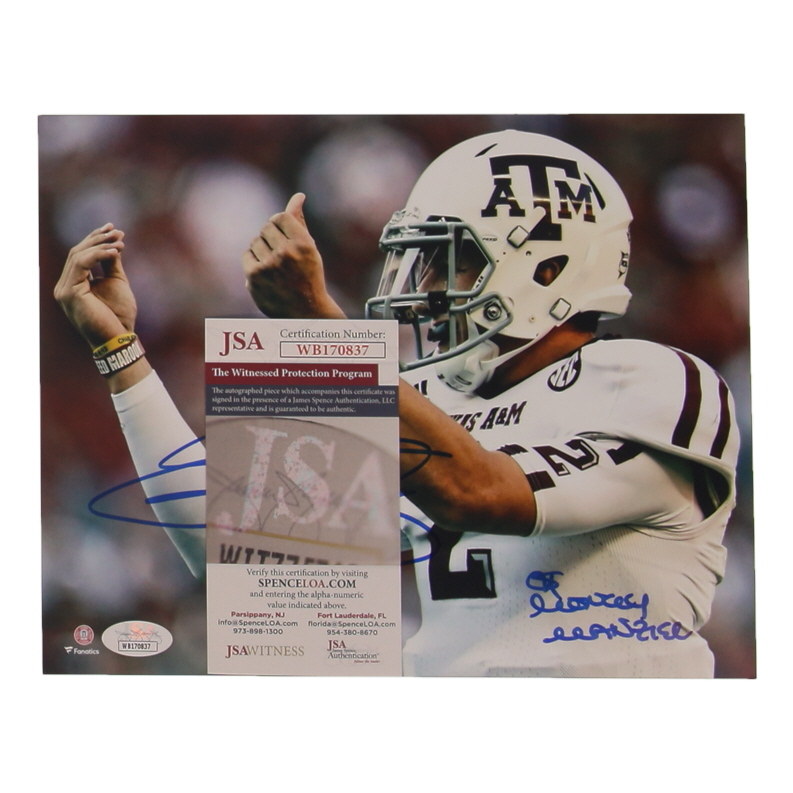 Johnny Manziel Signed Texas A&M Aggies 8x10 Photo Inscribed "$ Money Manziel" (JSA) at PristineAuction.com Johnny Manziel Signed Texas A&M Aggies 8x10 Photo Inscribed "$ Money Manziel" (JSA) at PristineAuction.com