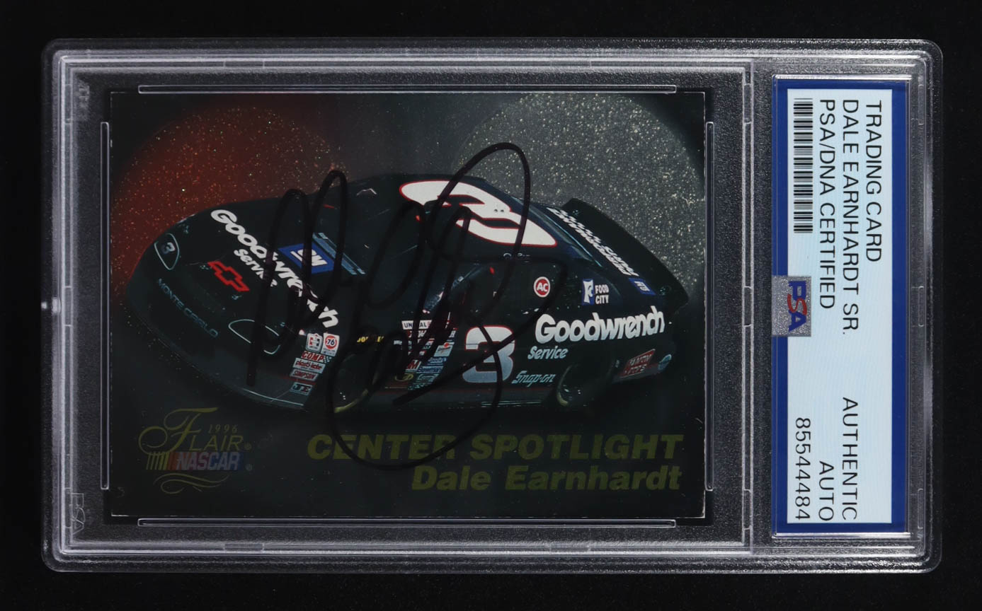 Dale Earnhardt Sr. Signed 1996 Fleer Center Spotlight Racing #2 (PSA) at PristineAuction.com Dale Earnhardt Sr. Signed 1996 Fleer Center Spotlight Racing #2 (PSA) at PristineAuction.com