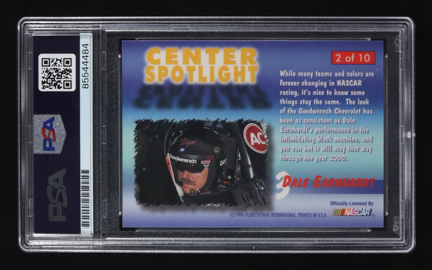 Dale Earnhardt Sr. Signed 1996 Fleer Center Spotlight Racing #2 (PSA) at PristineAuction.com Dale Earnhardt Sr. Signed 1996 Fleer Center Spotlight Racing #2 (PSA) at PristineAuction.com