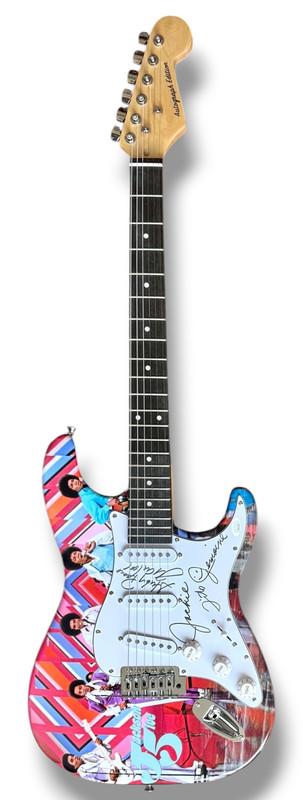 "Jackson 5" Custom Stratocaster Guitar Band-Signed by Jackie Jackson, Marlon Jackson, Jackie Jackson & Tito Jackson (JSA) at PristineAuction.com "Jackson 5" Custom Stratocaster Guitar Band-Signed by Jackie Jackson, Marlon Jackson, Jackie Jackson & Tito Jackson (JSA) at PristineAuction.com