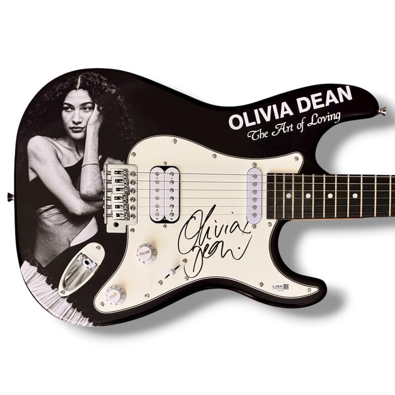 Olivia Dean Signed "The Art of Loving You" Custom Stratocaster Guitar (JSA) at PristineAuction.com Olivia Dean Signed "The Art of Loving You" Custom Stratocaster Guitar (JSA) at PristineAuction.com