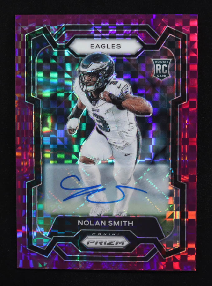 Nolan Smith 2023 Panini Prizm Autographs Prizms Purple Power #382 RC #34/49